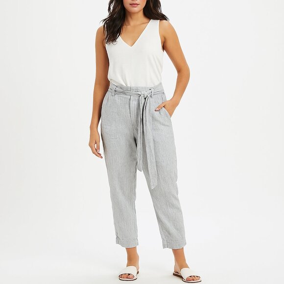 Lou & Grey Pants - Lou & Grey Light Gray Textured Pants
